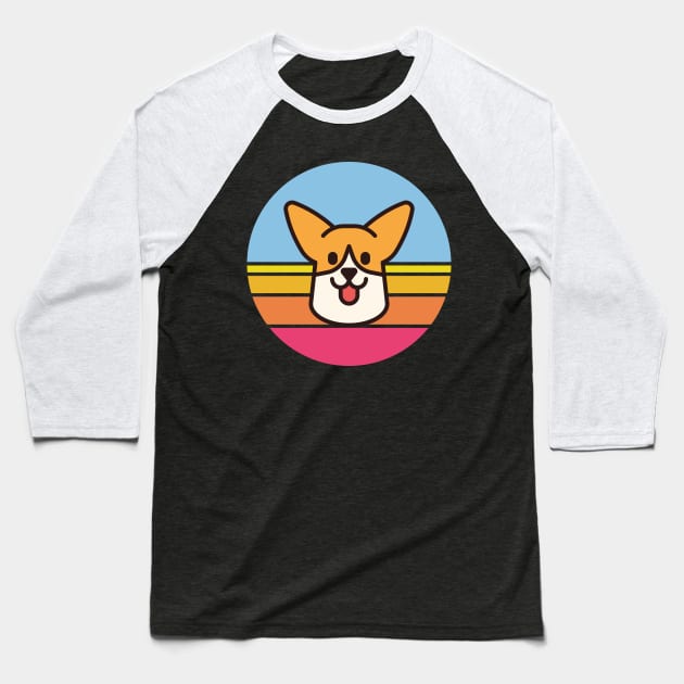 Sunset Walk with my Pembroke Welsh Corgi Baseball T-Shirt by PosterpartyCo